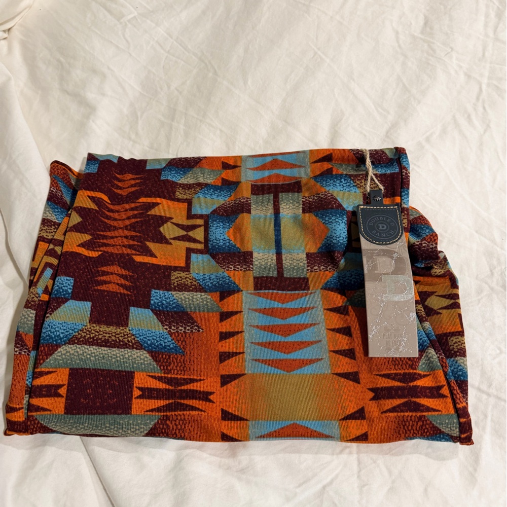 Double D Ranch Geometric Patterned Blanket 1X wide leg pants NWT